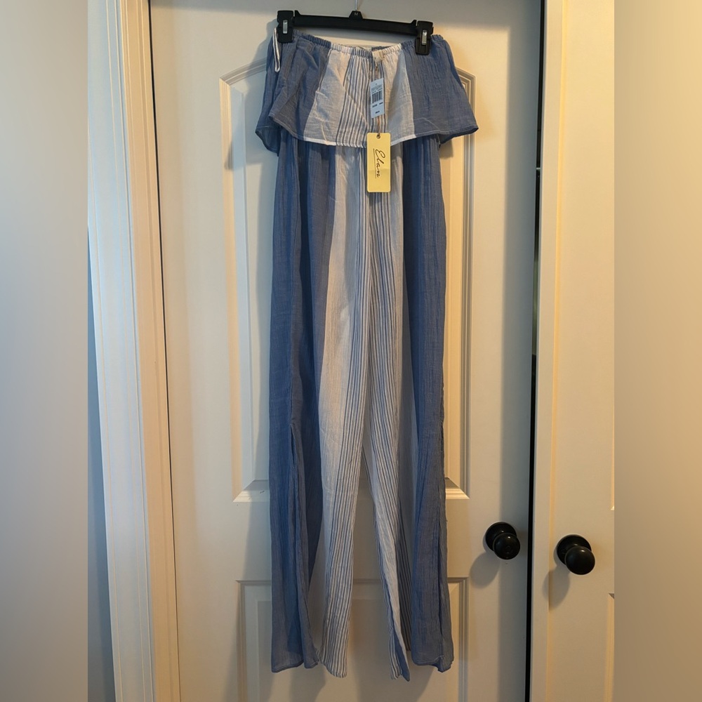 Elan Two-Tone Blue and White Jumpsuit